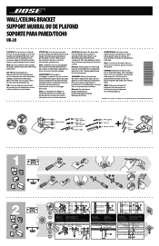 Bose Powered Acoustimass 3 Series II UB-20 wall/ceiling bracket - Quick setup guide