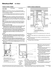 KitchenAid KUIS18PNXW Dimension Guide