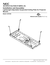 NEC NP-PX800X NP115 : ceiling plate instruction