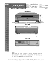 Sony DVP-NC650V Dimensions Diagram