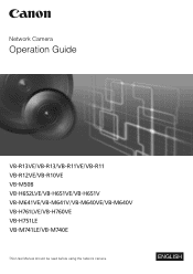 Canon VB-R12VE Network Camera Operation Guide