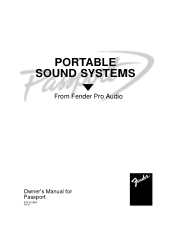 Fender Passport P250 Owners Manual