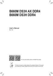 Gigabyte B660M DS3H AX DDR4 User Manual