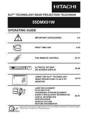 Hitachi 55DMX01W Owners Guide