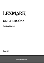 Lexmark X63 Getting Started