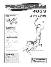 ProForm 465 S Uk Manual