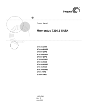 Seagate Momentus Laptop Momentus 7200.3 SATA Product Manual