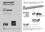 Sharp HT-SB500 HT-SB500 Operation Manual