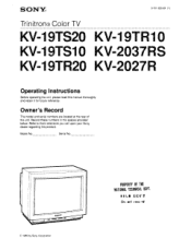Sony KV-19TS20 Operating Instructions