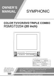 Symphonic RSMGTD204 Owner's Manual