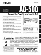 TEAC AD-500 Owners Manual