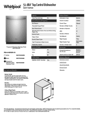 Whirlpool WDT730PAHZ Specification Sheet