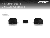 Bose CineMate GS Series II Owner's guide