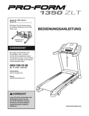 ProForm 1350 Zlt Treadmill German Manual