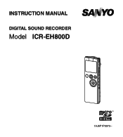 Sanyo ICR-EH800D ICR-EH800D Instruction Manual