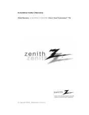 Zenith H27H49S Installation Guide