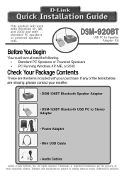 D-Link DSM-920BT Quick Installation Guide