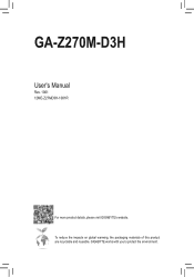 Gigabyte GA-Z270M-D3H Users Manual