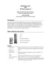 HP LH3000r HP Netserver LPr NetRAID-3Si Config Guide  for Windows 2000 Advanced Server Clusters
