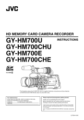 JVC GY-HM700UXT 132 page operation manual for the GY-HM700 solid state camcorder
