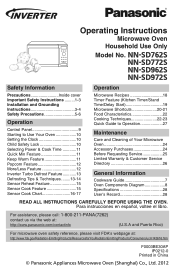 Panasonic NN-SD972 Operating Instructions