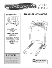 ProForm 770 Ekg Treadmill Canadian French Manual