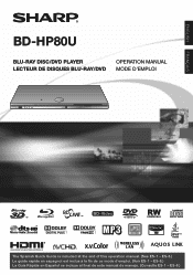 Sharp BD-HP80U BD-HP80U Operation Manual