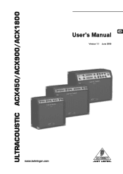 Behringer ACX900 Manual