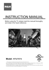 RCA RTU7074 English Manual