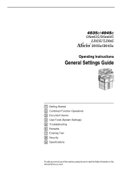 Ricoh 2045 General Settings Guide
