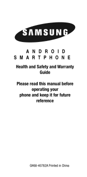 Samsung SM-G900V Legal Verizon Wireless Sm-g900v Galaxy S 5 Kit Kat English Product Safety Warranty Ver.kk_f2 (English(north America))