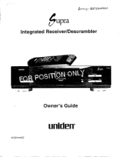Uniden SUPRA English Owners Manual