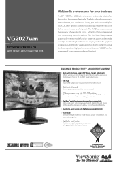 ViewSonic VG2027WM VG2027wm Datasheet (English)