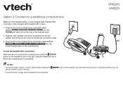 Vtech VH6211 Headset connection methods - Option 2 Connect to a traditional corded phone