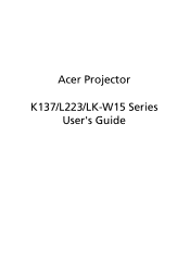 Acer K137 Instruction Manual