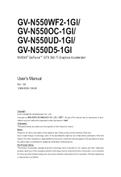 Gigabyte GV-N550WF2-1GI Manual