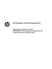 HP EliteBook 1000 Maintenance and Service Guide