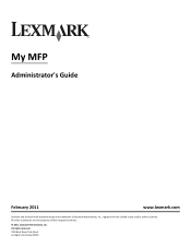 Lexmark X792 My MFP Admin Guide