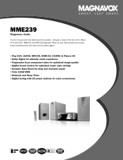 Magnavox MME239 Product Spec Sheet