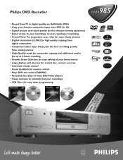 Philips DVDR985A99 Leaflet