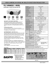 Sanyo PLC-WM4500/L Print Specs