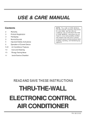 Frigidaire FAH106R1T Use and Care Manual
