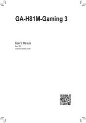 Gigabyte GA-H81M-Gaming 3 User Manual