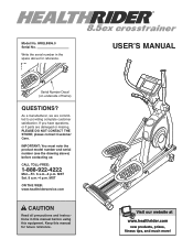 HealthRider 8.5ex Crosstrainer Elliptical English Manual