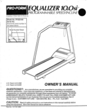 ProForm Equalizer 10.0si Owners Manual