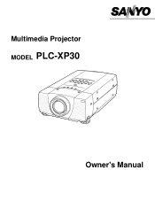 Sanyo XP30 Instruction Manual, PLC-XP30
