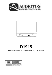 Audiovox D1915 Operation Manual