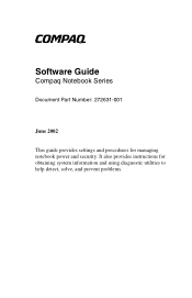 Compaq Presario 900 Software Guide Compaq Notebook Series