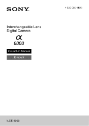 Sony ILCE-6000 Instruction Manual