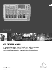 Behringer DIGITAL RACK MIXER X32 RACK User Manual